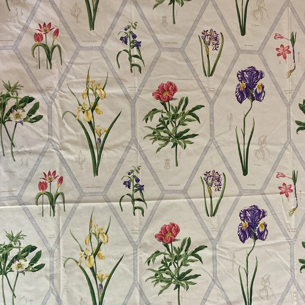 Botanical print shower curtain